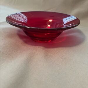 Anchor Hocking Ruby Red Glass Serving Bowl